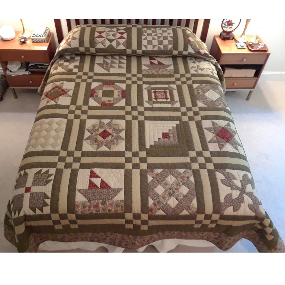 Authentic Hand-stitched Kutztown Amish Quilt - Queen Size